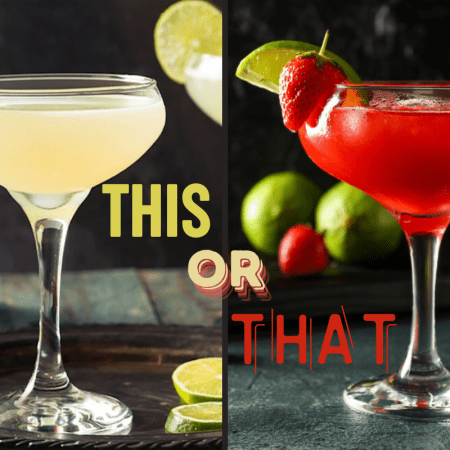 Vergelijking van klassieke Daiquiri met limoen en Strawberry Daiquiri met aardbei – cocktail inspiratie van Cocktail Unlimited.